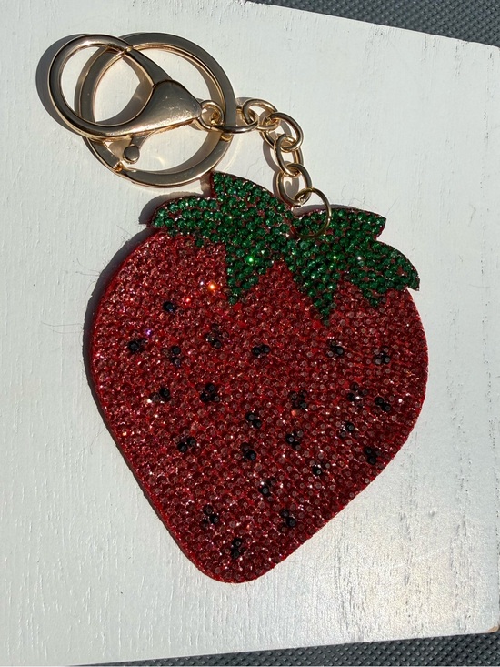 pastel Accessories - NWT Sparkling Red Large Strawberry Crystal Keychain Charm